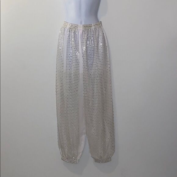 Halloween Jeannie Pants Sheer White Toole Overlay - Picture 1 of 7